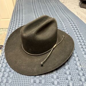 Stetson Black Cowboy Hat with Pinched Crown